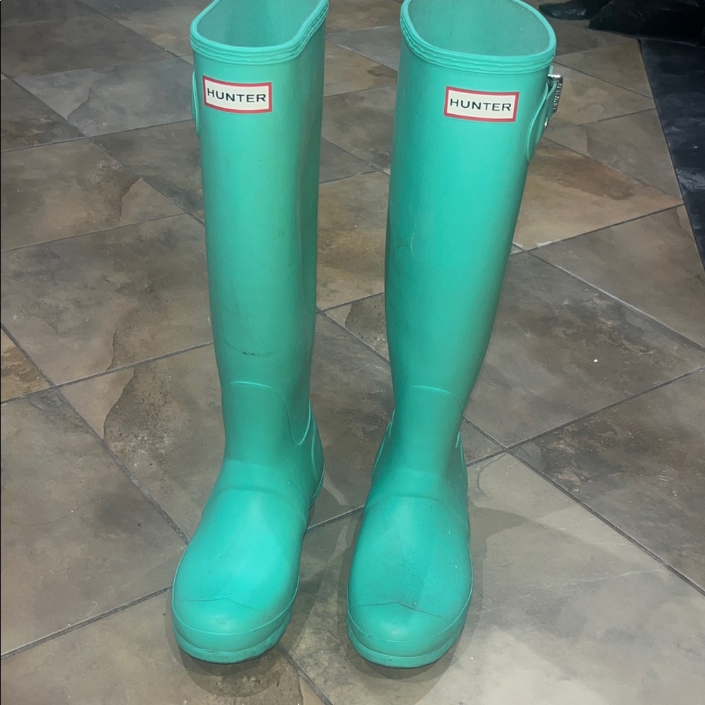 Hunter Teal Tall Boots